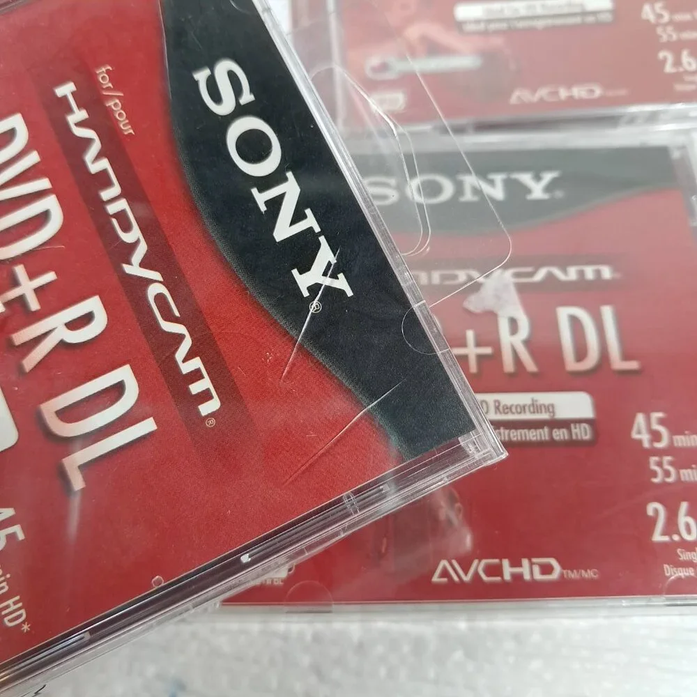NEW Sony Handycam DVD+R DL blank DVDs SET 4‎ discs 2.6GB 45 HD/55 SD minutes